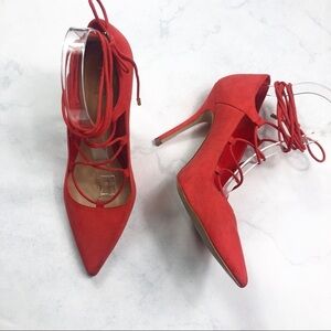 [Aldo] Lace Up Pointed Toe Heels